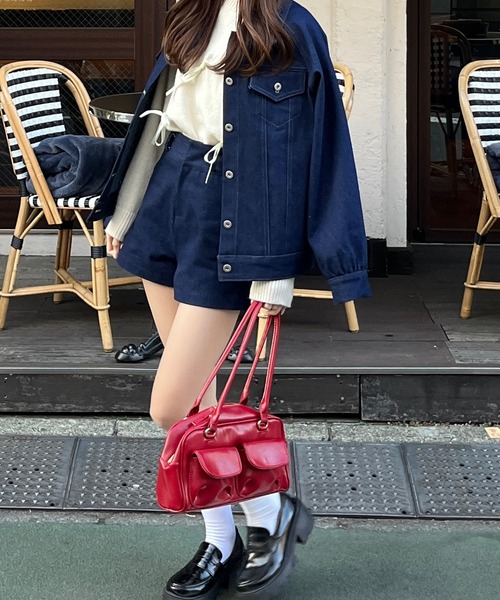 RiLi（リリ）の「ダブルポケットハンドバッグ【RL】（ハンドバッグ・レディース・ホワイト/ブラック/レッド・FREE）」の11枚目の写真