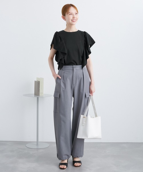 ROPE' PICNIC(ロペピクニック)の「70シルケットフリルトップス(Tシャツ/カットソー・レディース・ホワイト/レッド/ブラック/オフホワイト・38)」の5枚目の写真