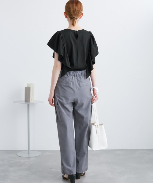 ROPE' PICNIC(ロペピクニック)の「70シルケットフリルトップス(Tシャツ/カットソー・レディース・ホワイト/レッド/ブラック/オフホワイト・38)」の7枚目の写真