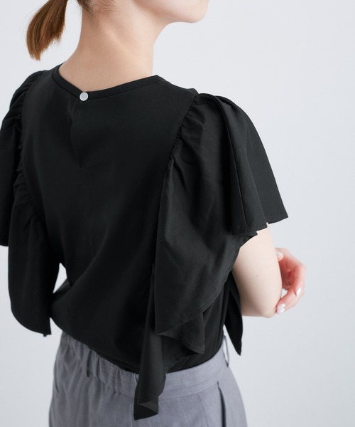 ROPE' PICNIC(ロペピクニック)の「70シルケットフリルトップス(Tシャツ/カットソー・レディース・ホワイト/レッド/ブラック/オフホワイト・38)」の10枚目の写真