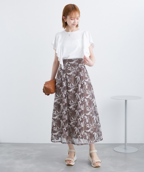 ROPE' PICNIC(ロペピクニック)の「70シルケットフリルトップス(Tシャツ/カットソー・レディース・ホワイト/レッド/ブラック/オフホワイト・38)」の11枚目の写真