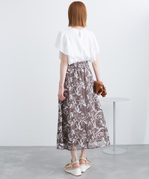 ROPE' PICNIC(ロペピクニック)の「70シルケットフリルトップス(Tシャツ/カットソー・レディース・ホワイト/レッド/ブラック/オフホワイト・38)」の13枚目の写真