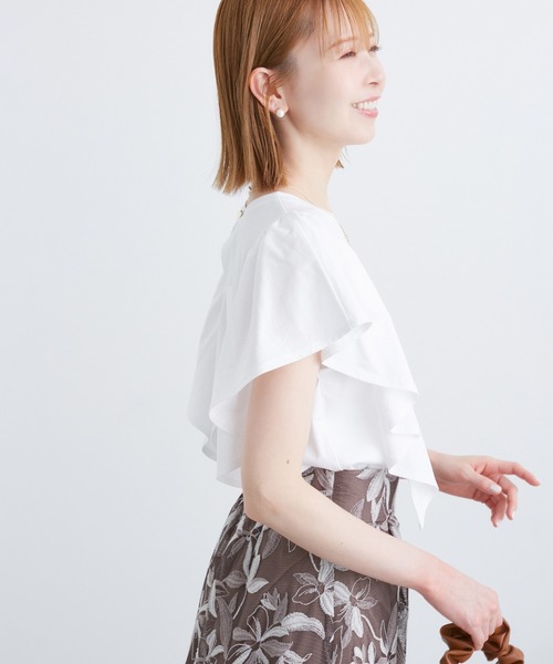 ROPE' PICNIC(ロペピクニック)の「70シルケットフリルトップス(Tシャツ/カットソー・レディース・ホワイト/レッド/ブラック/オフホワイト・38)」の15枚目の写真