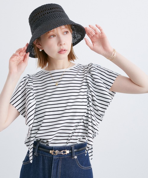 ROPE' PICNIC(ロペピクニック)の「70シルケットフリルトップス(Tシャツ/カットソー・レディース・ホワイト/レッド/ブラック/オフホワイト・38)」の20枚目の写真