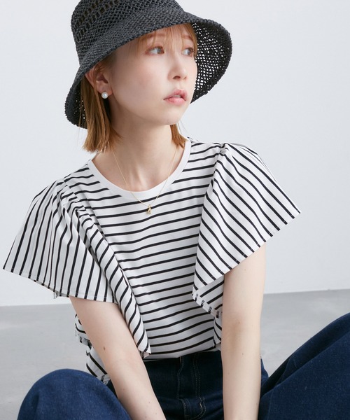 ROPE' PICNIC(ロペピクニック)の「70シルケットフリルトップス(Tシャツ/カットソー・レディース・ホワイト/レッド/ブラック/オフホワイト・38)」の22枚目の写真