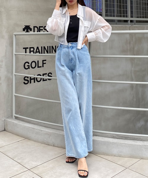 INGNI（イング）の「ラメシアーショートシャツ（シャツ/ブラウス・レディース・アイボリー/ピンク/ライトグレー/ミント/ブラック・M）」の15枚目の写真