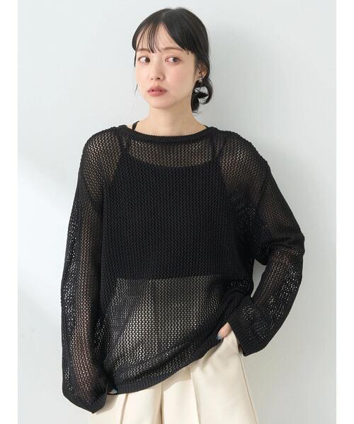 earth music&ecology(アースミュージックアンドエコロジー)の「ラメメッシュプルオーバー(チュニック・レディース・アイボリー/ブルー/ライム/ブラック・FREE)」の7枚目の写真