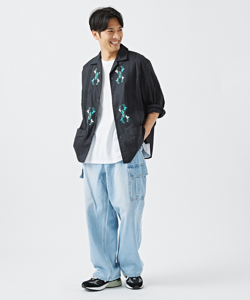 B.C STOCK(ベーセーストック)の「ローン キューバシャツ(シャツ/ブラウス・メンズ・ホワイト/ブラック/グリーン/ピンク・MEDIUM/LARGE)」の5枚目の写真