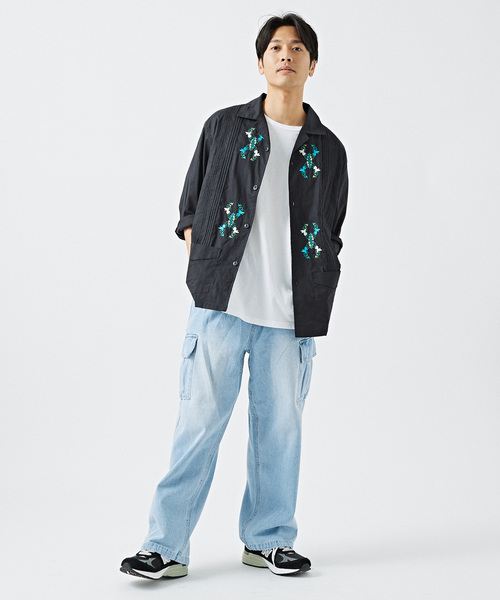 B.C STOCK(ベーセーストック)の「ローン キューバシャツ(シャツ/ブラウス・メンズ・ホワイト/ブラック/グリーン/ピンク・MEDIUM/LARGE)」の6枚目の写真