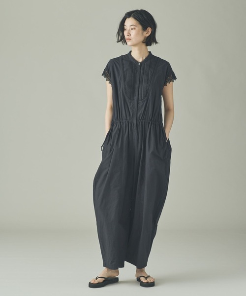 Curensology（カレンソロジー）の「Curensology(カレンソロジー)/コットンレースオールインワン（つなぎ/オールインワン・レディース・ブルー/ブラック/ベージュ/ネイビー/ブラウン・FREE）」の6枚目の写真