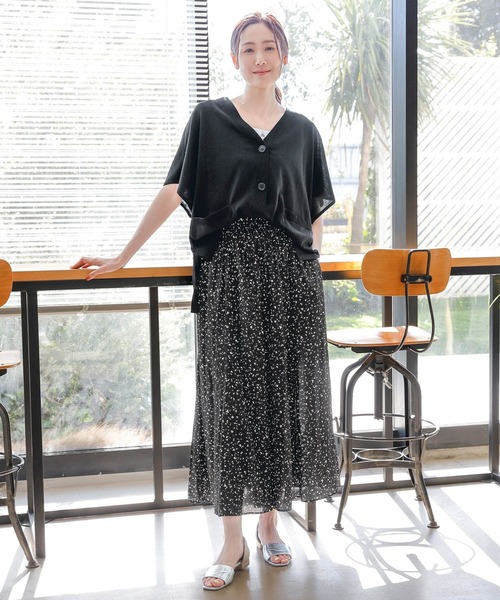 GLOBAL WORK(グローバルワーク)の「スッキレイさらさらカーディガン半袖/992267(カーディガン/ボレロ・レディース・モカ/マスタード/インディゴブルー/ライトグレー/ブラック/ブラウン系8/シルバー系3・MEDIUM/LARGE)」の10枚目の写真