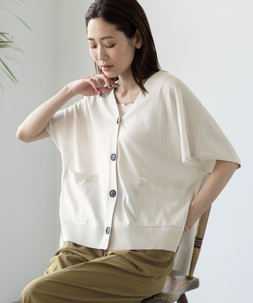 GLOBAL WORK(グローバルワーク)の「スッキレイさらさらカーディガン半袖/992267(カーディガン/ボレロ・レディース・モカ/マスタード/インディゴブルー/ライトグレー/ブラック/ブラウン系8/シルバー系3・MEDIUM/LARGE)」の19枚目の写真