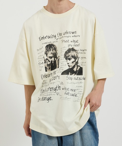 Perushu（ペルーシュ）の「ヴィンテージライクアソートプリントTシャツ（Tシャツ/カットソー・メンズ・ホワイト/ブラック/グレー/ホワイト系その他/ホワイト系その他2/ブラウン/ブラック系その他2/アイボリー/ブラック系その他・MEDIUM/LARGE）」の2枚目の写真