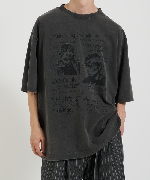 Perushu（ペルーシュ）の「ヴィンテージライクアソートプリントTシャツ（Tシャツ/カットソー・メンズ・ホワイト/ブラック/グレー/ホワイト系その他/ホワイト系その他2/ブラウン/ブラック系その他2/アイボリー/ブラック系その他・MEDIUM/LARGE）」の7枚目の写真