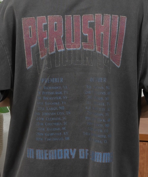 Perushu（ペルーシュ）の「ヴィンテージライクアソートプリントTシャツ（Tシャツ/カットソー・メンズ・ホワイト/ブラック/グレー/ホワイト系その他/ホワイト系その他2/ブラウン/ブラック系その他2/アイボリー/ブラック系その他・MEDIUM/LARGE）」の20枚目の写真
