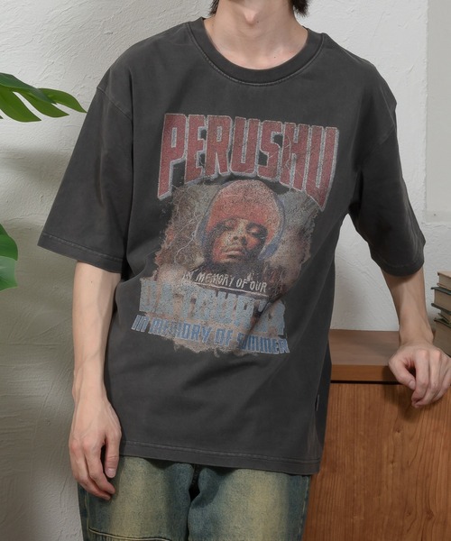 Perushu（ペルーシュ）の「ヴィンテージライクアソートプリントTシャツ（Tシャツ/カットソー・メンズ・ホワイト/ブラック/グレー/ホワイト系その他/ホワイト系その他2/ブラウン/ブラック系その他2/アイボリー/ブラック系その他・MEDIUM/LARGE）」の13枚目の写真