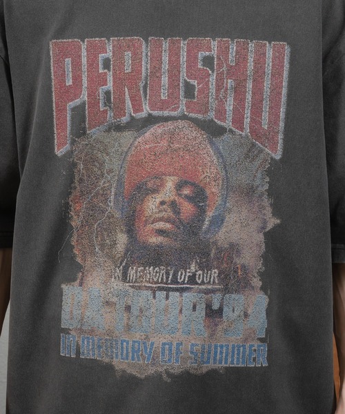 Perushu（ペルーシュ）の「ヴィンテージライクアソートプリントTシャツ（Tシャツ/カットソー・メンズ・ホワイト/ブラック/グレー/ホワイト系その他/ホワイト系その他2/ブラウン/ブラック系その他2/アイボリー/ブラック系その他・MEDIUM/LARGE）」の19枚目の写真