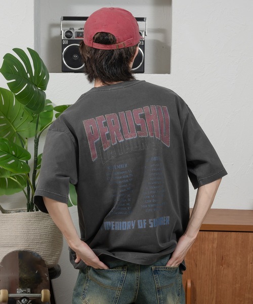 Perushu（ペルーシュ）の「ヴィンテージライクアソートプリントTシャツ（Tシャツ/カットソー・メンズ・ホワイト/ブラック/グレー/ホワイト系その他/ホワイト系その他2/ブラウン/ブラック系その他2/アイボリー/ブラック系その他・MEDIUM/LARGE）」の15枚目の写真