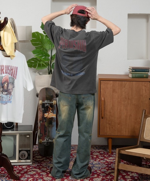 Perushu（ペルーシュ）の「ヴィンテージライクアソートプリントTシャツ（Tシャツ/カットソー・メンズ・ホワイト/ブラック/グレー/ホワイト系その他/ホワイト系その他2/ブラウン/ブラック系その他2/アイボリー/ブラック系その他・MEDIUM/LARGE）」の17枚目の写真