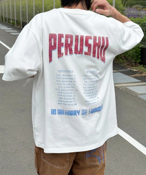 Perushu（ペルーシュ）の「ヴィンテージライクアソートプリントTシャツ（Tシャツ/カットソー・メンズ・ホワイト/ブラック/グレー/ホワイト系その他/ホワイト系その他2/ブラウン/ブラック系その他2/アイボリー/ブラック系その他・MEDIUM/LARGE）」の22枚目の写真