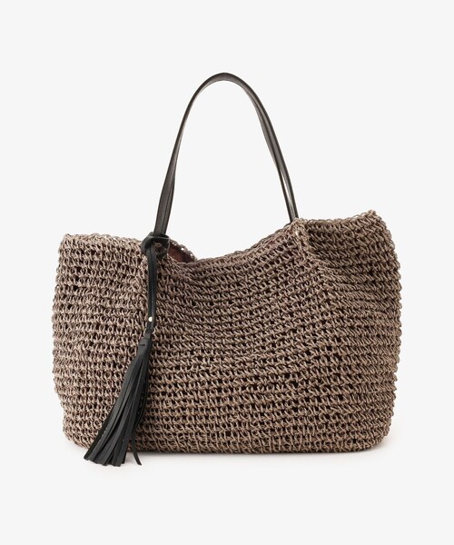 Afternoon Tea（アフタヌーンティー）の「タッセル付きかごバッグ（かごバッグ・レディース・ブラウン/グレー・ONE SIZE）」の2枚目の写真