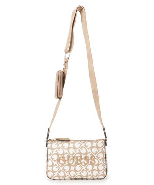 Guess（ゲス）の「BEACON Falls Mini Xbody Top Zip クロスボディバッグ ショルダーバッグ（ショルダーバッグ・レディース・ベージュ・ONE SIZE）」の4枚目の写真