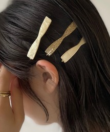 tone（トーン）の「【Kukulu TOKYO】tied ribbonヘアピン（３本セット）（ヘアピン）」