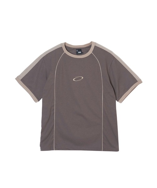 FCMM(エフシーエムエム)の「LINED S/S TEE/ラインショートスリーブT(Tシャツ/カットソー・メンズ・ベージュ/ブラック/チャコール・MEDIUM/LARGE)」の1枚目の写真