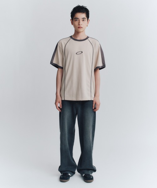 FCMM(エフシーエムエム)の「LINED S/S TEE/ラインショートスリーブT(Tシャツ/カットソー・メンズ・ベージュ/ブラック/チャコール・MEDIUM/LARGE)」の13枚目の写真