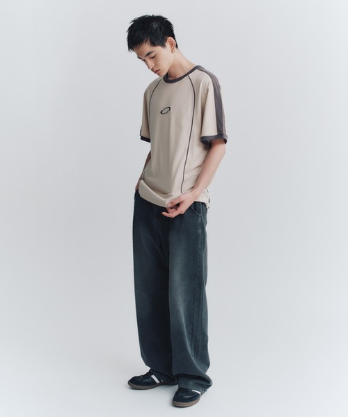 FCMM(エフシーエムエム)の「LINED S/S TEE/ラインショートスリーブT(Tシャツ/カットソー・メンズ・ベージュ/ブラック/チャコール・MEDIUM/LARGE)」の12枚目の写真