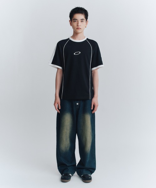 FCMM(エフシーエムエム)の「LINED S/S TEE/ラインショートスリーブT(Tシャツ/カットソー・メンズ・ベージュ/ブラック/チャコール・MEDIUM/LARGE)」の8枚目の写真