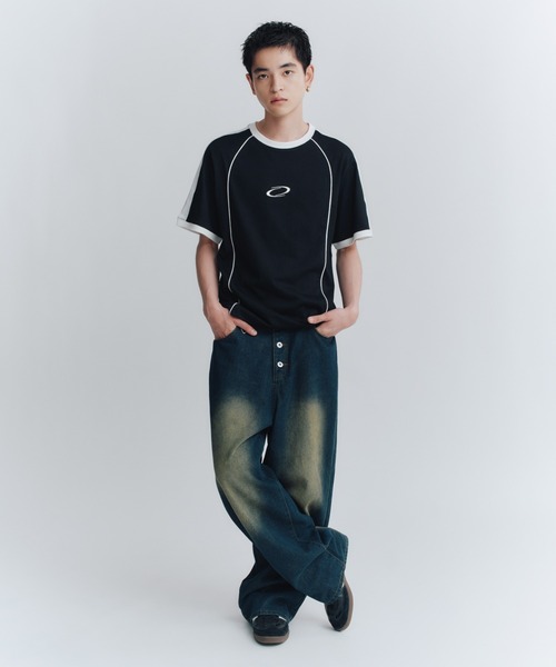 FCMM(エフシーエムエム)の「LINED S/S TEE/ラインショートスリーブT(Tシャツ/カットソー・メンズ・ベージュ/ブラック/チャコール・MEDIUM/LARGE)」の7枚目の写真