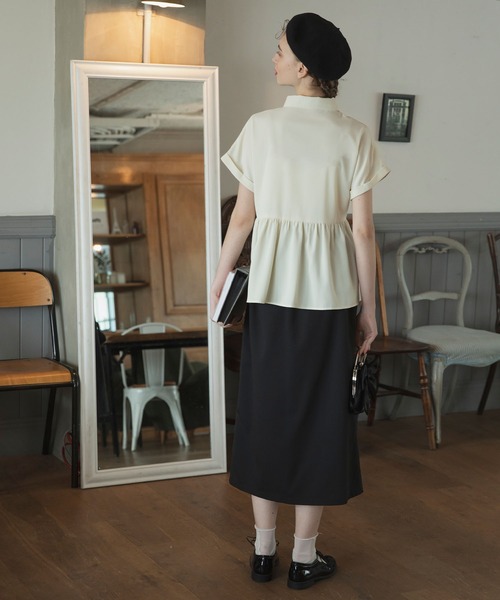 BONLECILL noir(ボンルシールノワール)の「【BONLECILL noir】フレンチスリーブフリルペプラムブラウス(シャツ/ブラウス・レディース・アイボリー/ブラック/ブルーグレー・FREE)」の19枚目の写真
