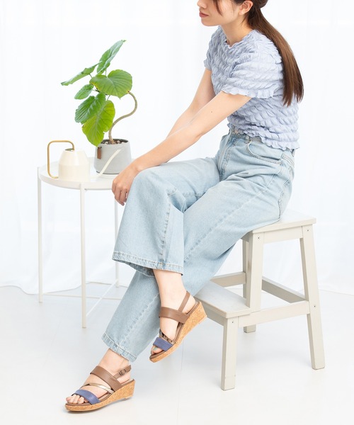 JELLY BEANS（ジェリービーンズ）の「トリプルベルトバックバンドウエッジサンダル(210-40396)JELLY BEANS(ジェリービーンズ)（サンダル・レディース・ブラック/ブルー/アイボリー・S/M/L）」の22枚目の写真