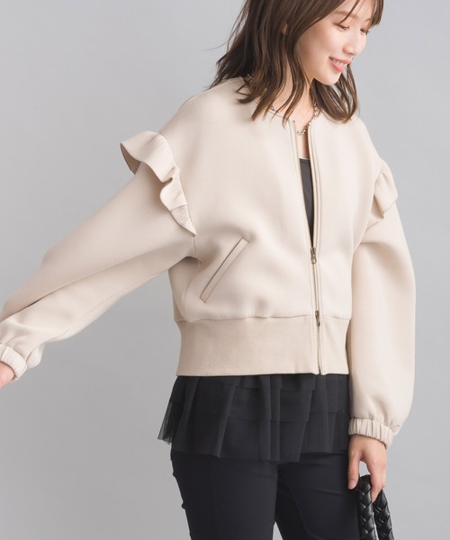 PICCIN（ピッチン）の「ショルダーフリルブルゾン（ブルゾン・レディース・ブラック/ベージュ・M）」の14枚目の写真