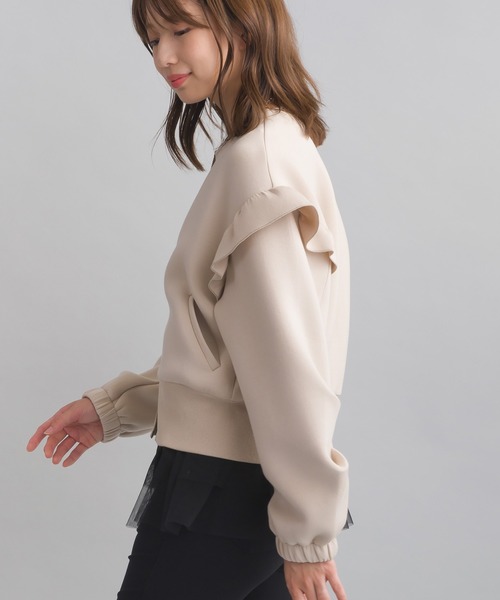 PICCIN（ピッチン）の「ショルダーフリルブルゾン（ブルゾン・レディース・ブラック/ベージュ・M）」の12枚目の写真