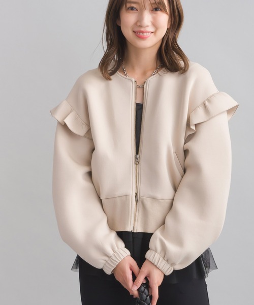 PICCIN（ピッチン）の「ショルダーフリルブルゾン（ブルゾン・レディース・ブラック/ベージュ・M）」の11枚目の写真