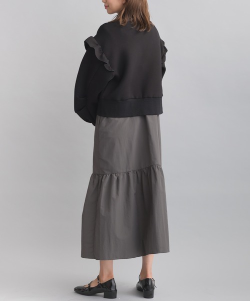 PICCIN（ピッチン）の「ショルダーフリルブルゾン（ブルゾン・レディース・ブラック/ベージュ・M）」の9枚目の写真