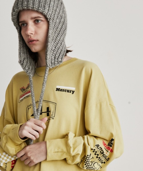 Auntie Rosa Holiday(アンティローザホリデー)の「サムホール付きレーシングロゴロンTEE(Tシャツ/カットソー・レディース・チャコールグレー/オフホワイト/イエロー・FREE)」の3枚目の写真