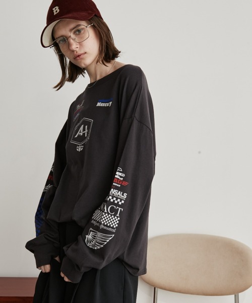 Auntie Rosa Holiday(アンティローザホリデー)の「サムホール付きレーシングロゴロンTEE(Tシャツ/カットソー・レディース・チャコールグレー/オフホワイト/イエロー・FREE)」の22枚目の写真