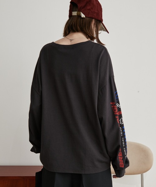 Auntie Rosa Holiday(アンティローザホリデー)の「サムホール付きレーシングロゴロンTEE(Tシャツ/カットソー・レディース・チャコールグレー/オフホワイト/イエロー・FREE)」の19枚目の写真