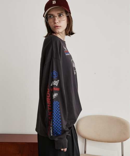 Auntie Rosa Holiday(アンティローザホリデー)の「サムホール付きレーシングロゴロンTEE(Tシャツ/カットソー・レディース・チャコールグレー/オフホワイト/イエロー・FREE)」の20枚目の写真