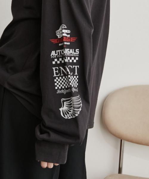 Auntie Rosa Holiday(アンティローザホリデー)の「サムホール付きレーシングロゴロンTEE(Tシャツ/カットソー・レディース・チャコールグレー/オフホワイト/イエロー・FREE)」の7枚目の写真