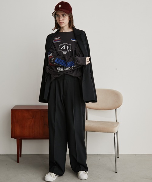 Auntie Rosa Holiday(アンティローザホリデー)の「サムホール付きレーシングロゴロンTEE(Tシャツ/カットソー・レディース・チャコールグレー/オフホワイト/イエロー・FREE)」の18枚目の写真