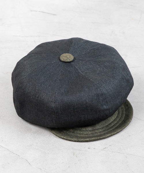Mighty Shine(マイティシャイン)の「mko12141- Twill Hedgefog Casquette ヘッジフォッグキャスケット(キャスケット・メンズ・ブラック×カーキ/ベージュ/ブラック/カーキ・FREE)」の2枚目の写真