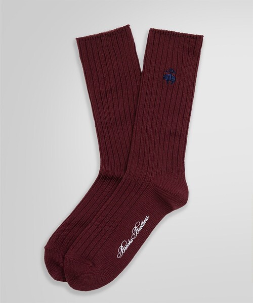 BROOKS BROTHERS(ブルックスブラザーズ)の「コットンブレンド GF リブソックス(ソックス/靴下・レディース・バーガンディー/ブラウン・ONE SIZE)」の2枚目の写真