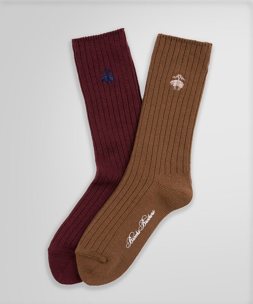 BROOKS BROTHERS(ブルックスブラザーズ)の「コットンブレンド GF リブソックス(ソックス/靴下・レディース・バーガンディー/ブラウン・ONE SIZE)」の3枚目の写真