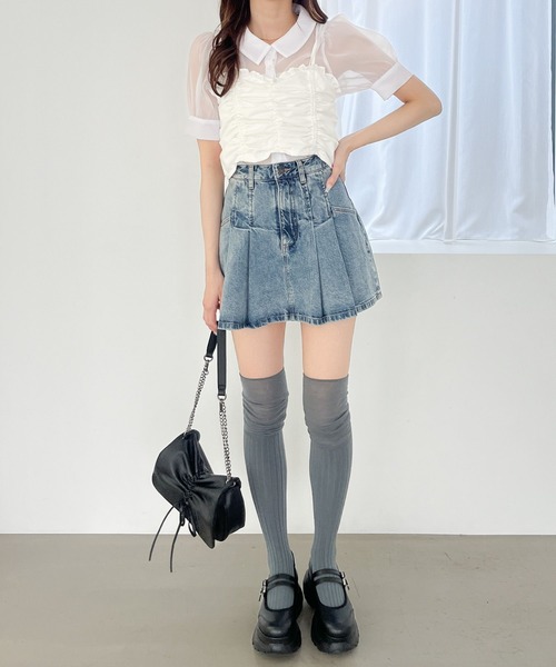 Heather(ヘザー)の「フリルビスチェSETブラウス 135056(シャツ/ブラウス・レディース・イエロー/オフホワイト/ブラック・FREE)」の6枚目の写真