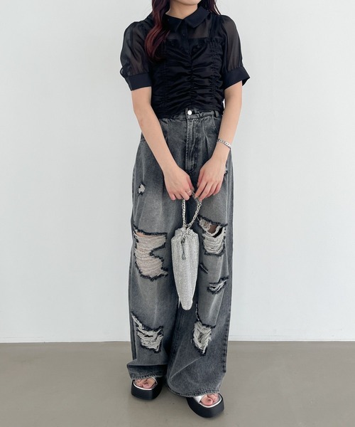 Heather(ヘザー)の「フリルビスチェSETブラウス 135056(シャツ/ブラウス・レディース・イエロー/オフホワイト/ブラック・FREE)」の10枚目の写真
