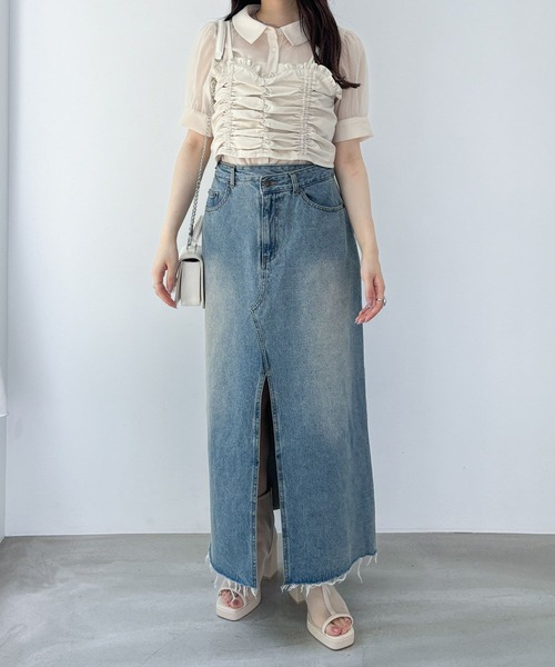 Heather(ヘザー)の「フリルビスチェSETブラウス 135056(シャツ/ブラウス・レディース・イエロー/オフホワイト/ブラック・FREE)」の14枚目の写真